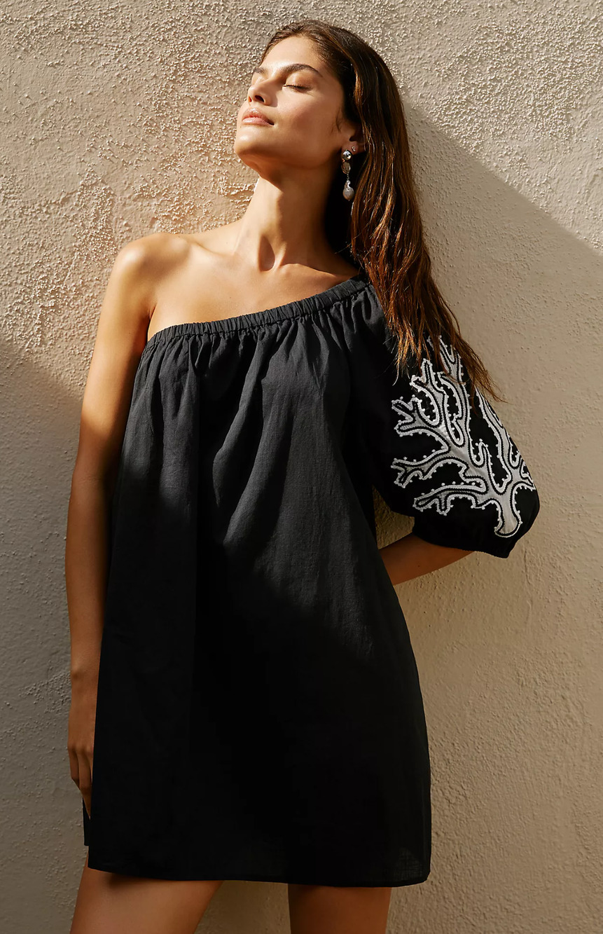 Anthropologie Embroidered Mini Dress - New Small